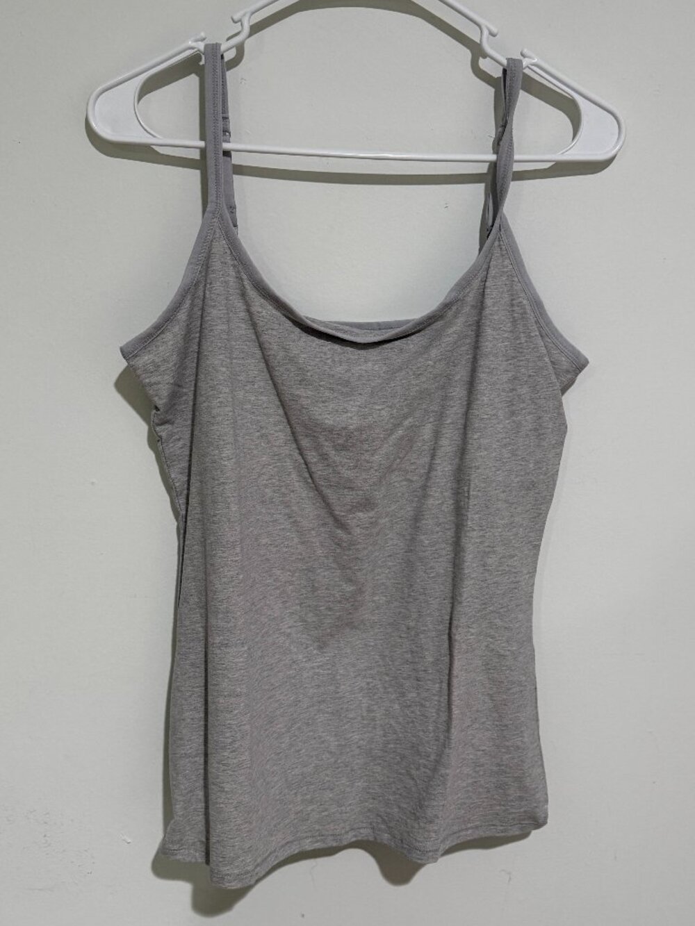 Pact Organic Everyday Shelf Bra Long Camisole in Light Gray Sz L - Picture 3 of 6